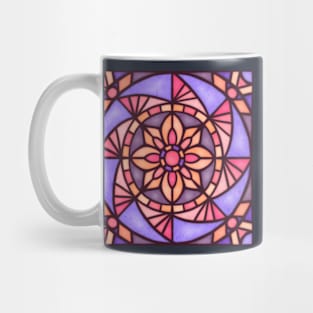 Stained glass sunflower - coral Mug